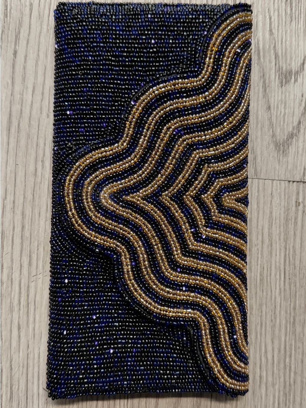Beaded Evening Clutch in Black and Gold